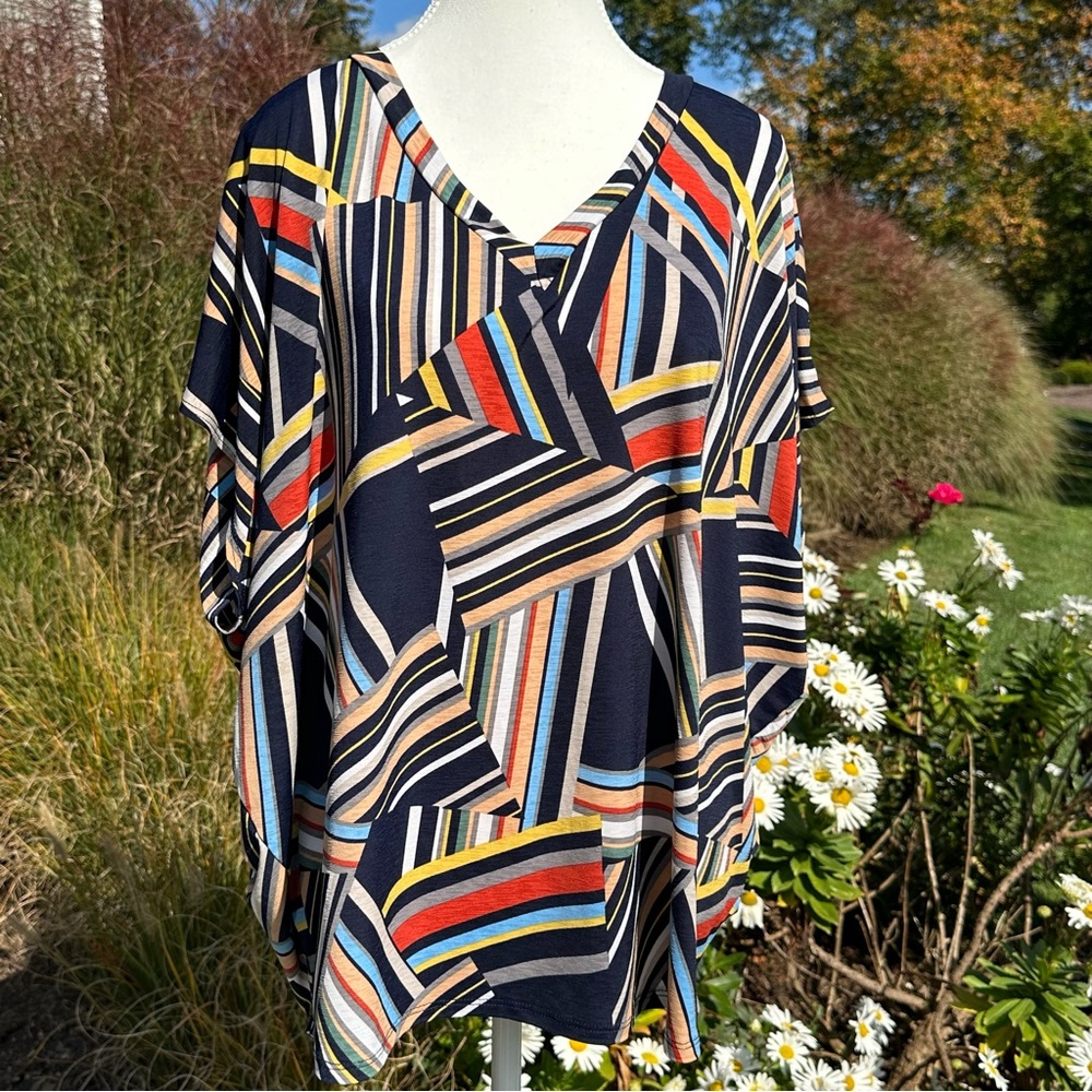 Entro Multi Colored Geometric Pattern Top - image 1